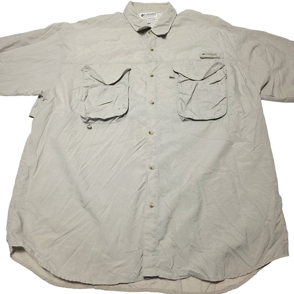 Vintage Columbia PFG Men's XL Vented Button Up Shirt Fishing Outdoor Mesh Lined